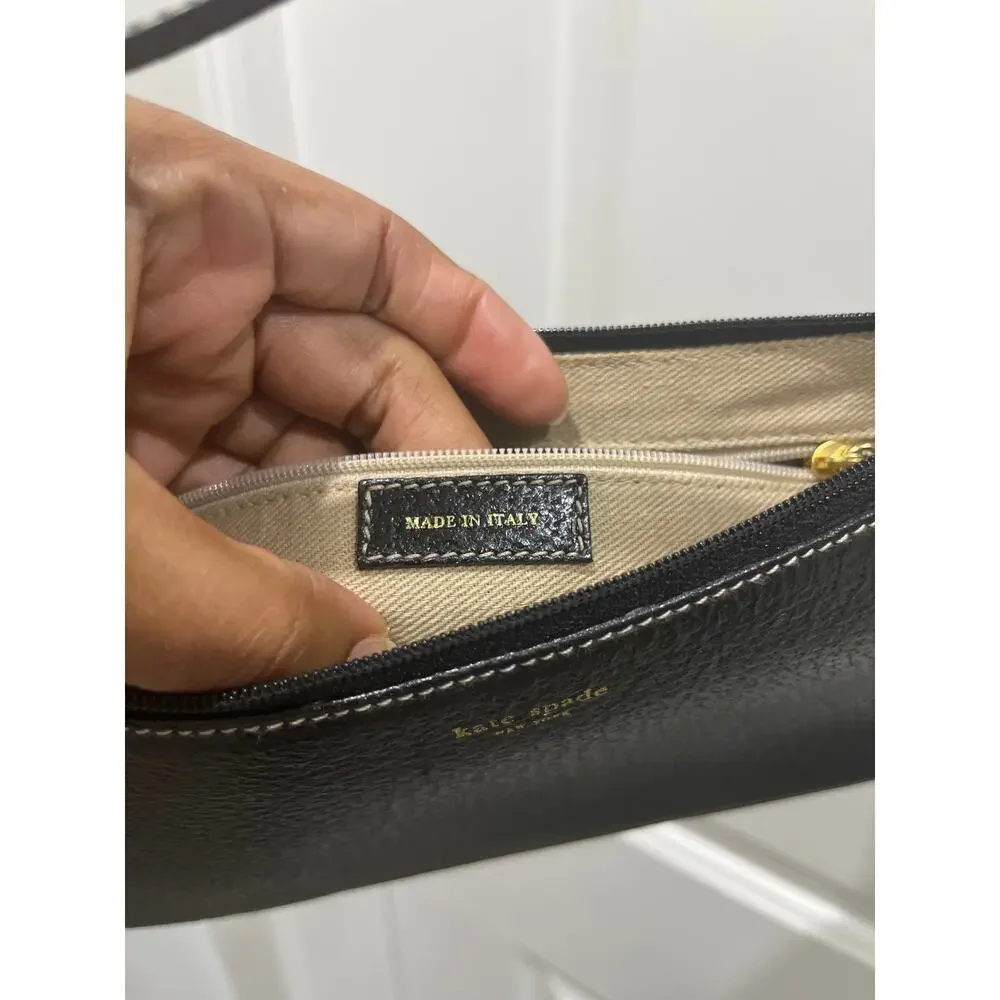 Kate Spade Vintage Black Leather Minimal Shoulder Bag